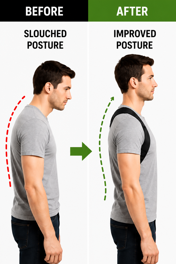 RelivaCore Posture Corrector – Adjustable Upper Back & Shoulder Posture Support Brace for Men & Women