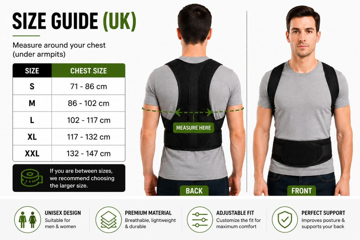 RelivaCore Posture Corrector – Adjustable Upper Back & Shoulder Posture Support Brace for Men & Women