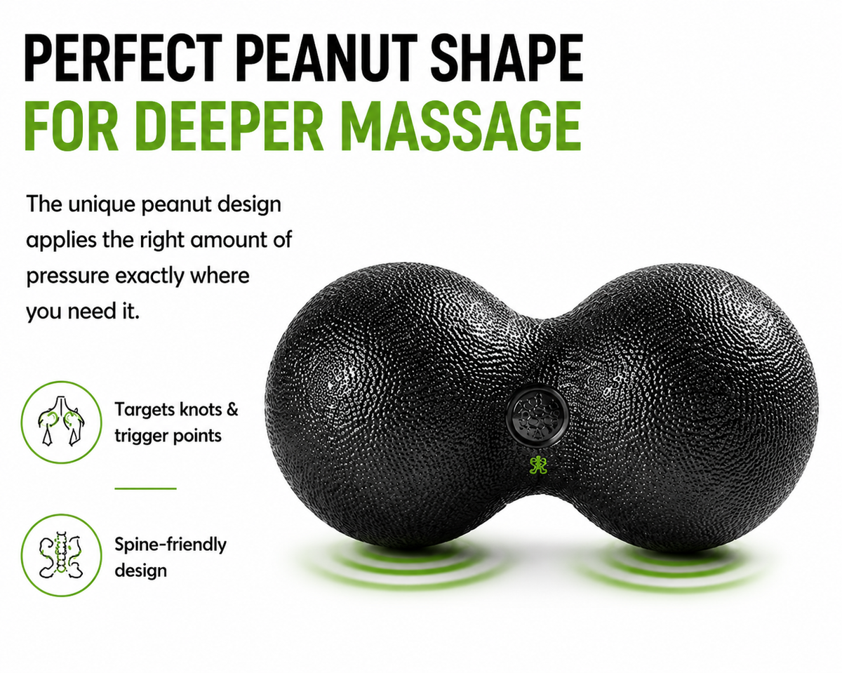 RelivaCore Peanut Massage Ball – Dual Trigger Point Massage Ball for Back, Neck, Shoulders & Muscle Relaxation
